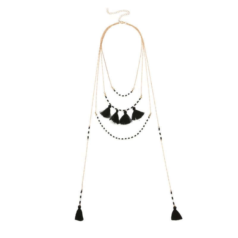 Fashion Gold Color Tassel Decorated Multi-layer Necklace,Chains