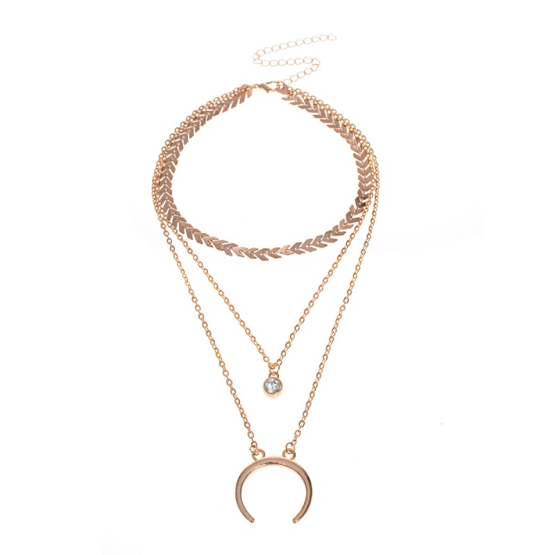 Fashion Silver Color C Shape Decorated Multi-layer Necklace,Multi Strand Necklaces