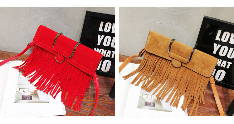 Fashion Light Brown Tassel Decorated Bag,Handbags