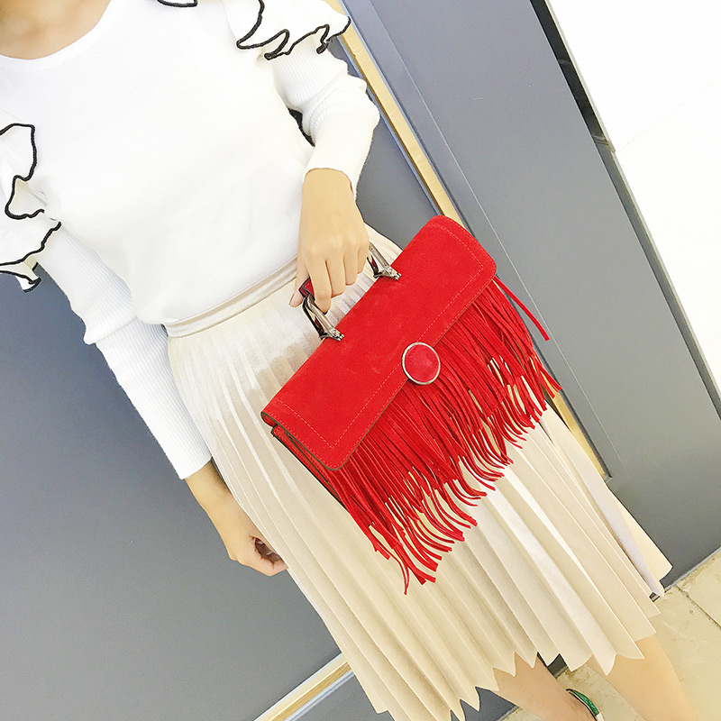 Fashion Red Tassel Decorated Bag,Handbags