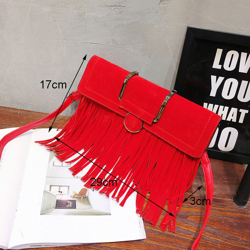 Fashion Red Tassel Decorated Bag,Handbags