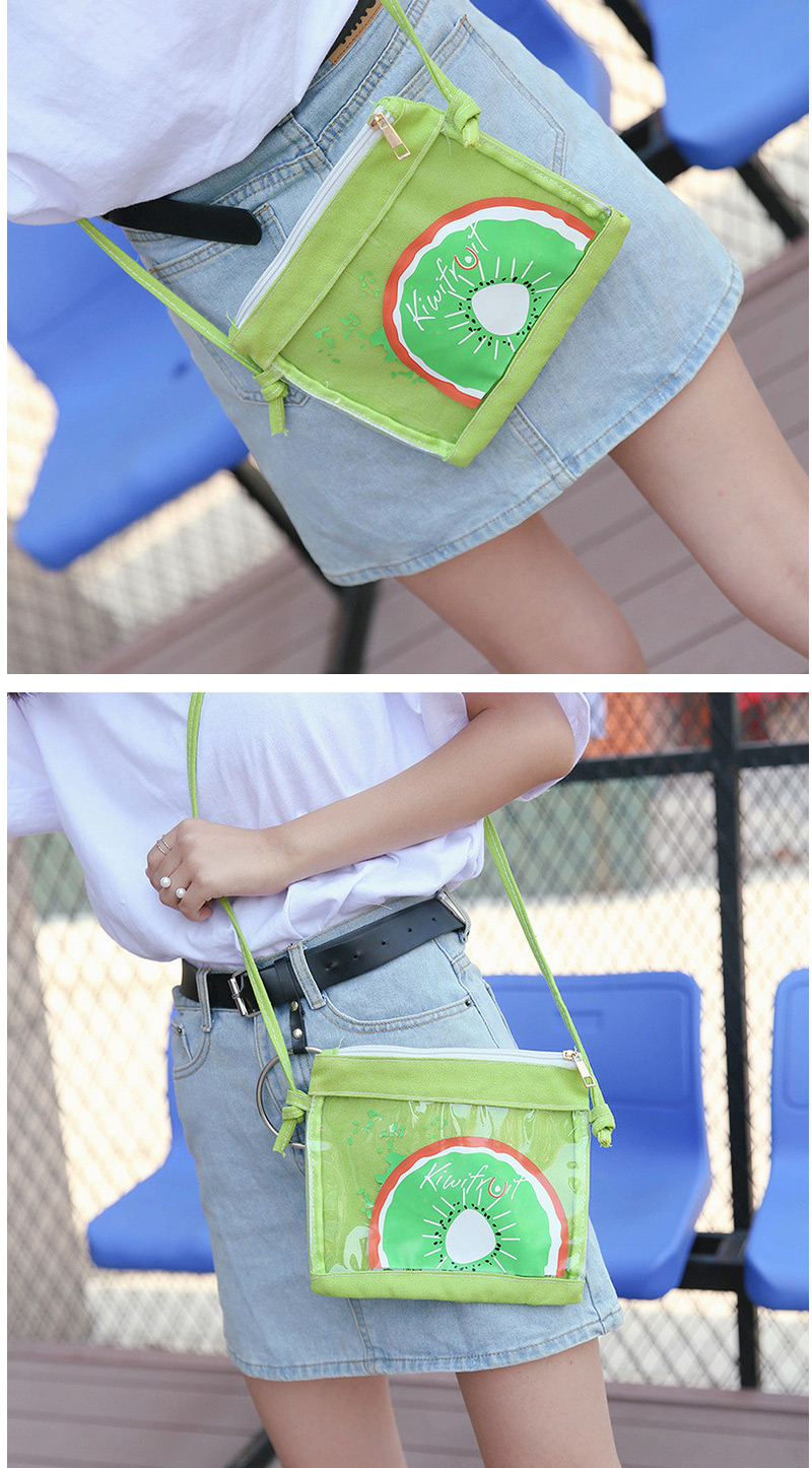 Fashion Green Kiwi Pattern Decorated Shoulder Bag,Messenger bags