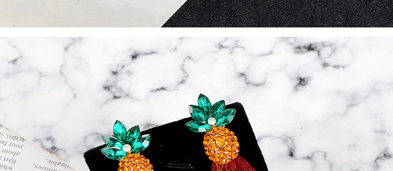 Fashion Claret Red Pineapple Shape Decorated Earrings,Drop Earrings