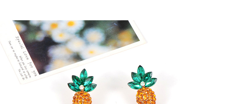 Fashion Green Pineapple Shape Decorated Earrings,Drop Earrings