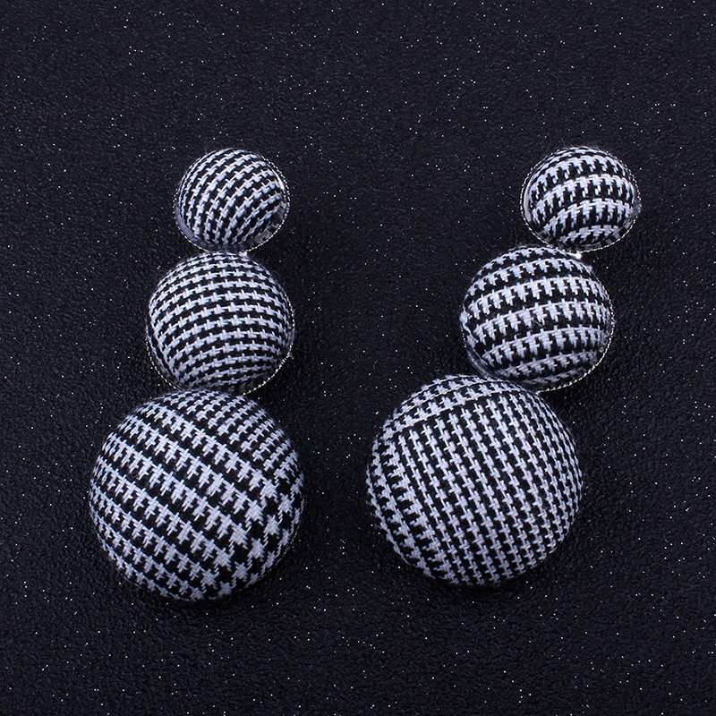 Fashion Black+white Round Ball Shape Decorated Simple Earrings,Drop Earrings
