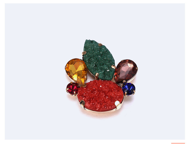 Fashion Multi-color Gemstone Decorated Color Matching Brooch,Korean Brooches