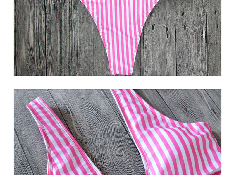 Fashion Pink Stripe Pattern Decorated Bikini,Bikini Sets