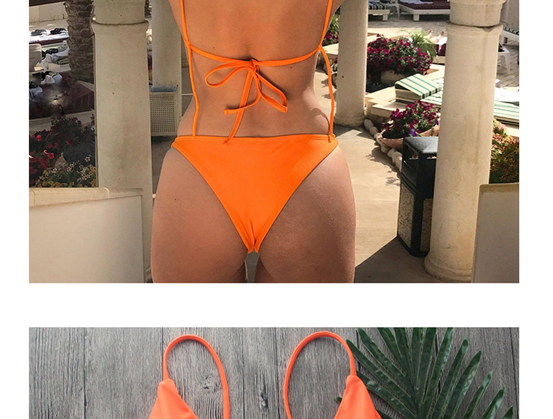 Fashion Orange Pure Color Decorated Swimwear,Bikini Sets