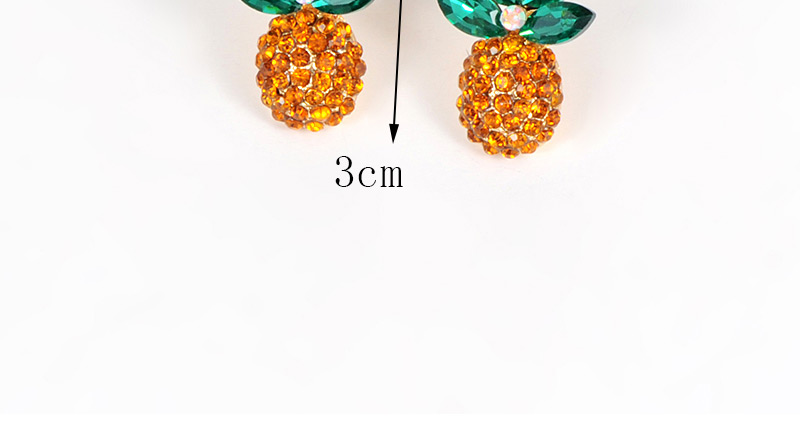 Fashion Orange+green Pineapple Shape Decorated Earrings,Stud Earrings