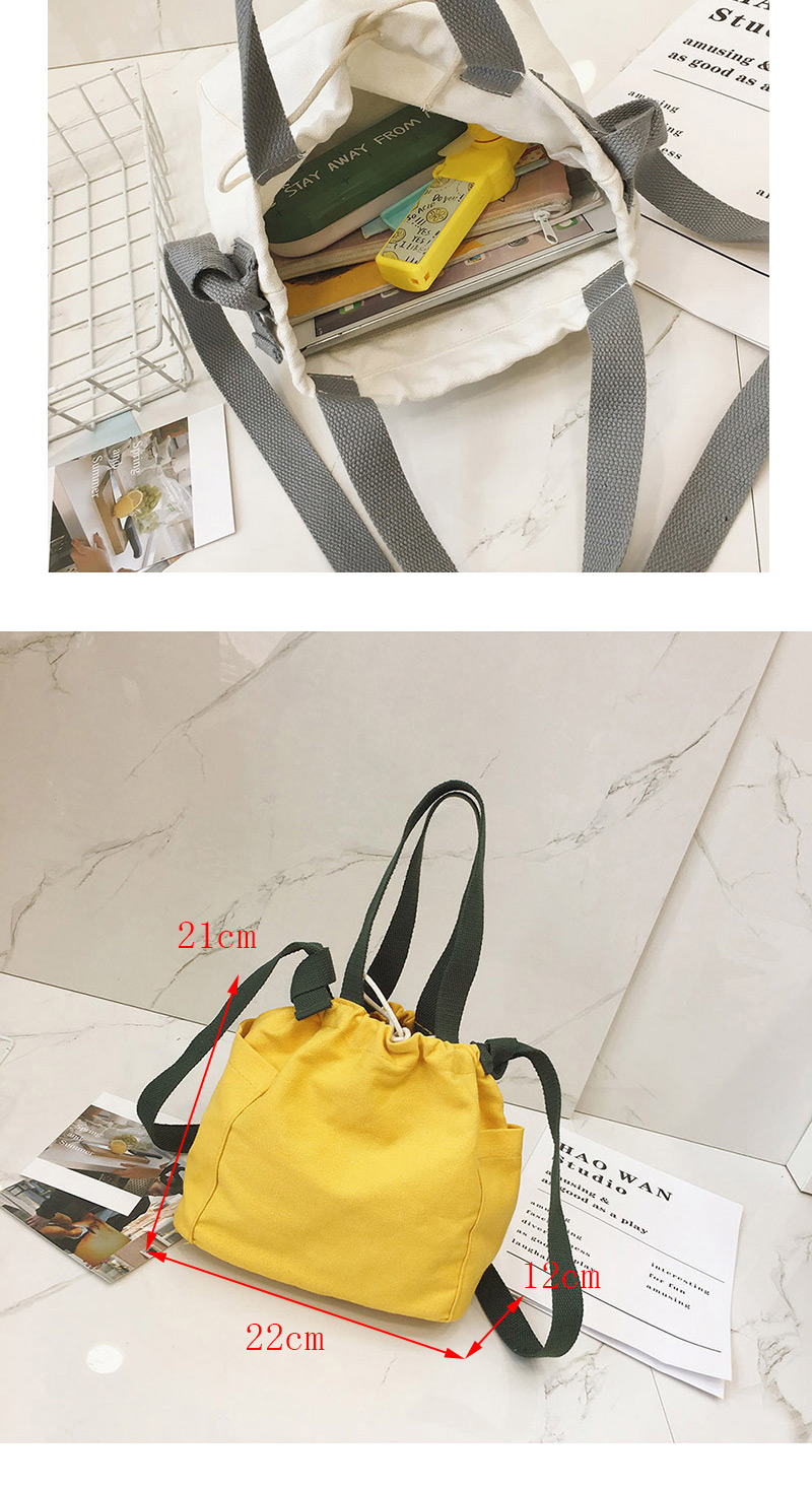 Fashion White Color Matching Decorated Shoulder Bag  Fabric,Messenger bags