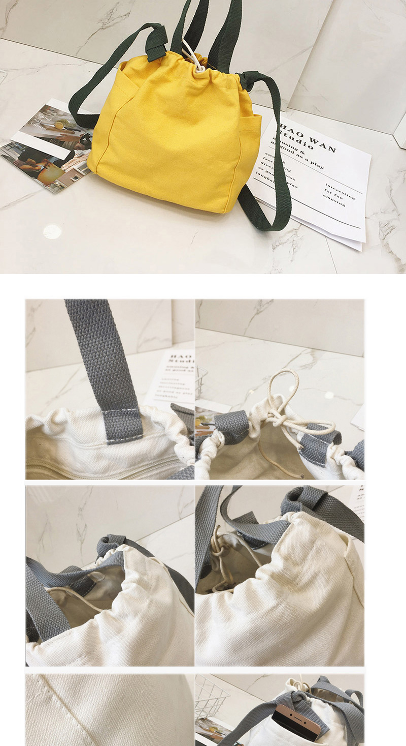 Fashion Yellow Color Matching Decorated Shoulder Bag  Fabric,Messenger bags