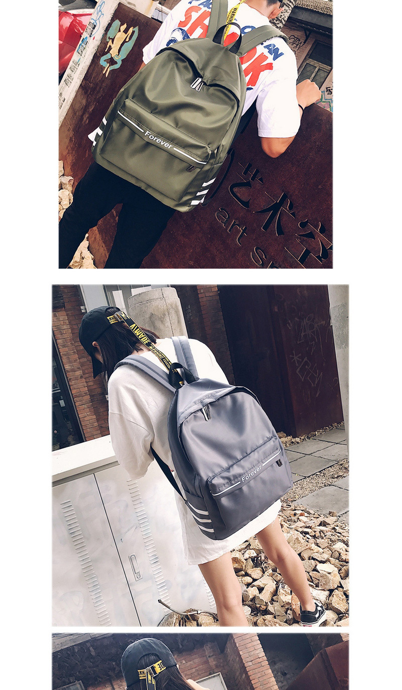 Fashion Gray Pure Color Decorated Backpack  Nylon,Backpack