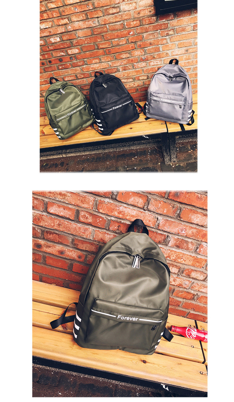 Fashion Green Pure Color Decorated Backpack  Nylon,Backpack