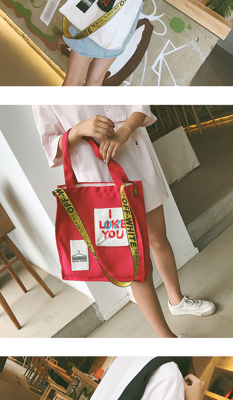 Fashion Red Letter Pattern Decorated Shoulder Bag  Fabric,Messenger bags