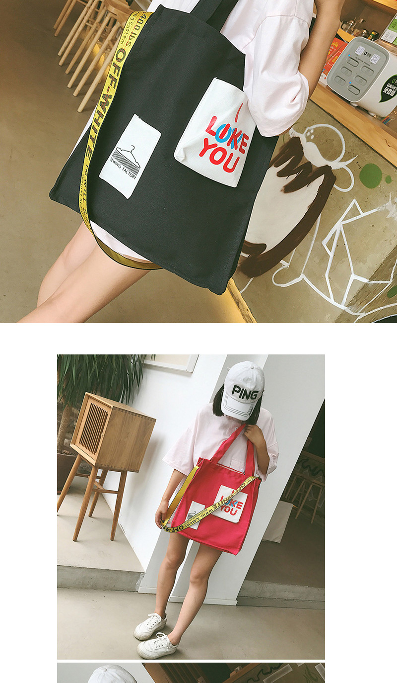 Fashion White Letter Pattern Decorated Shoulder Bag  Fabric,Messenger bags