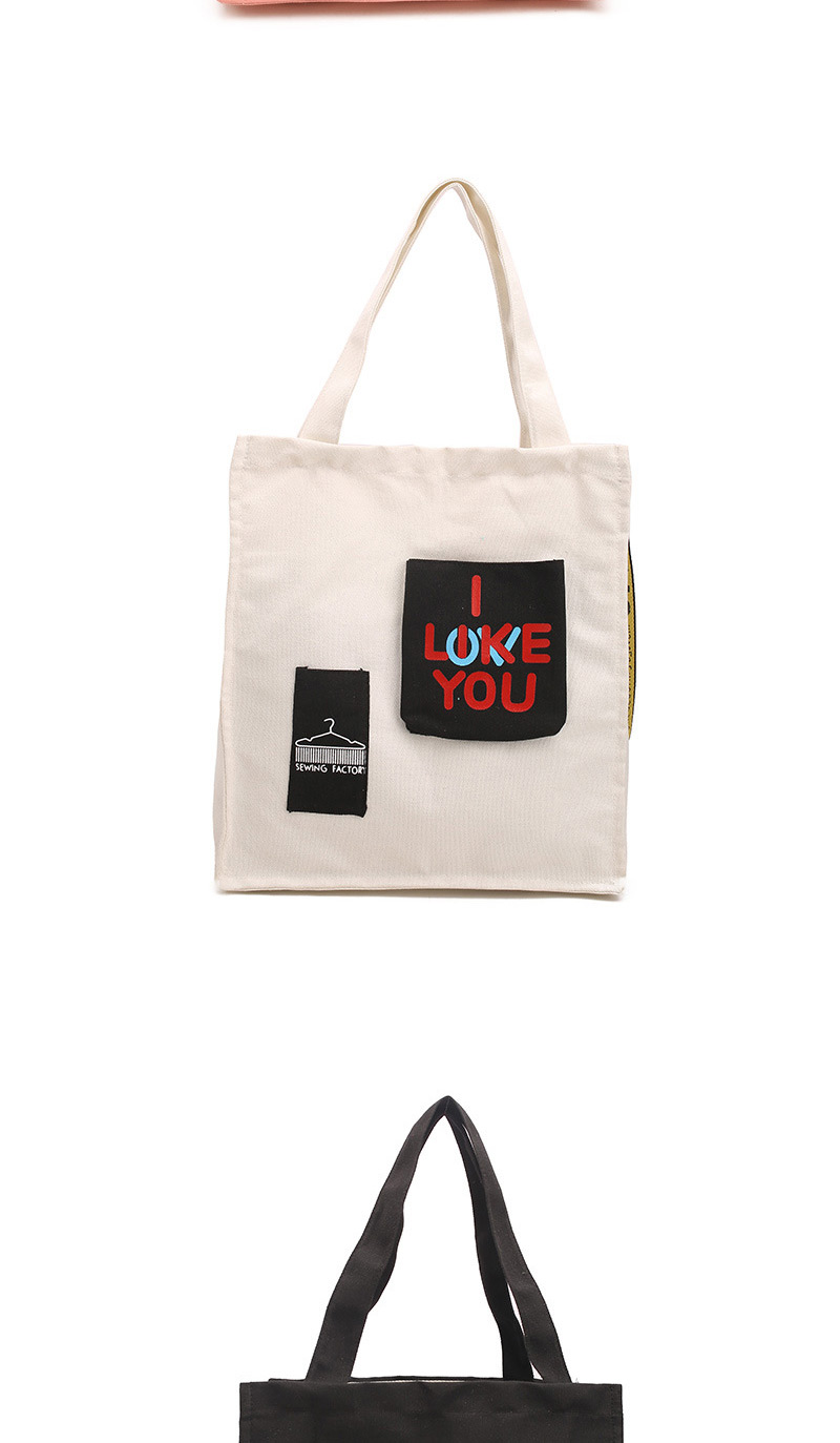 Fashion Black Letter Pattern Decorated Shoulder Bag  Fabric,Messenger bags