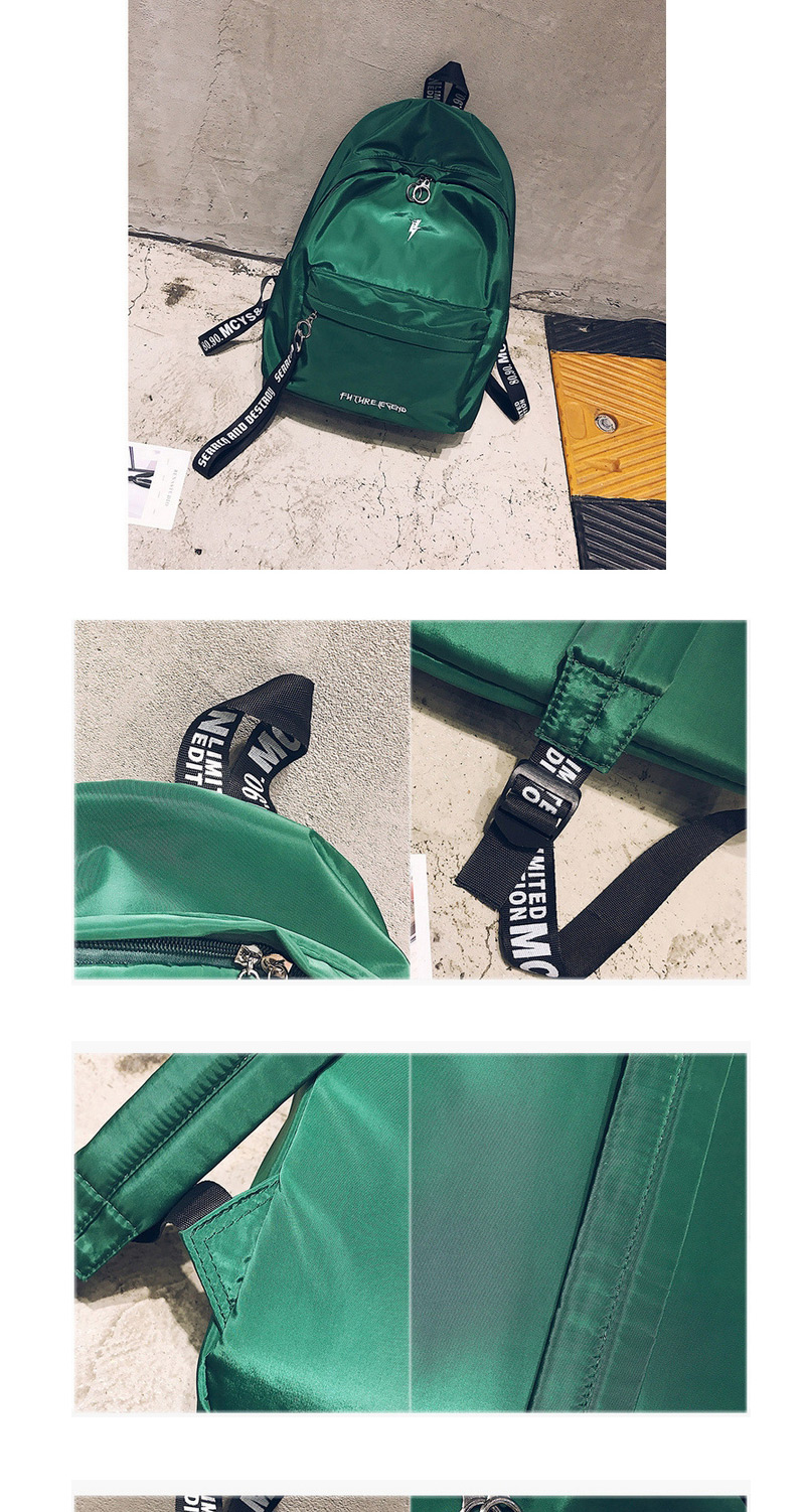 Fashion Green Letter Pattern Decorated Backpack  Nylon,Backpack