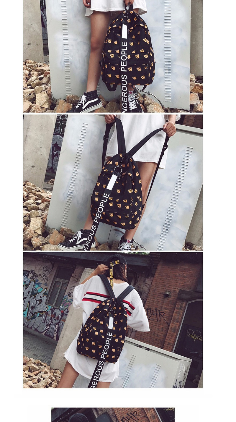 Fashion White Letter Pattern Decorated Backpack  Fabric,Backpack