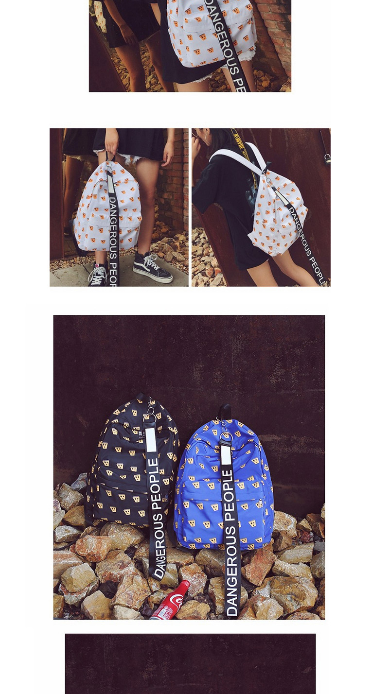 Fashion White Letter Pattern Decorated Backpack  Fabric,Backpack