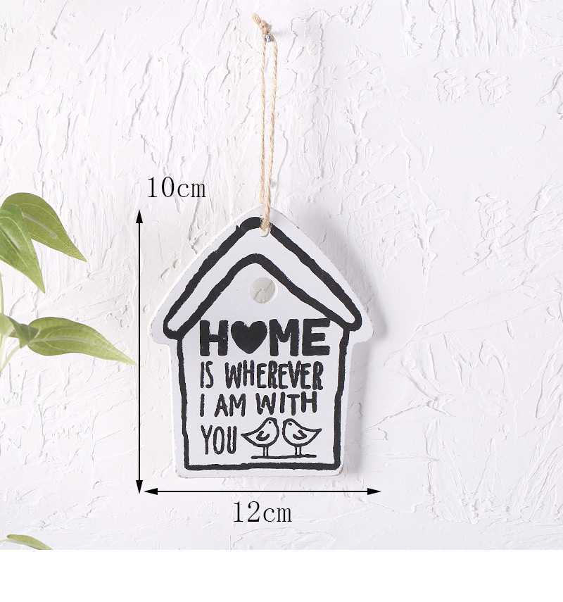 Lovely Gray Letter Pattern Decorated House Shape Wall Ornaments,Household goods