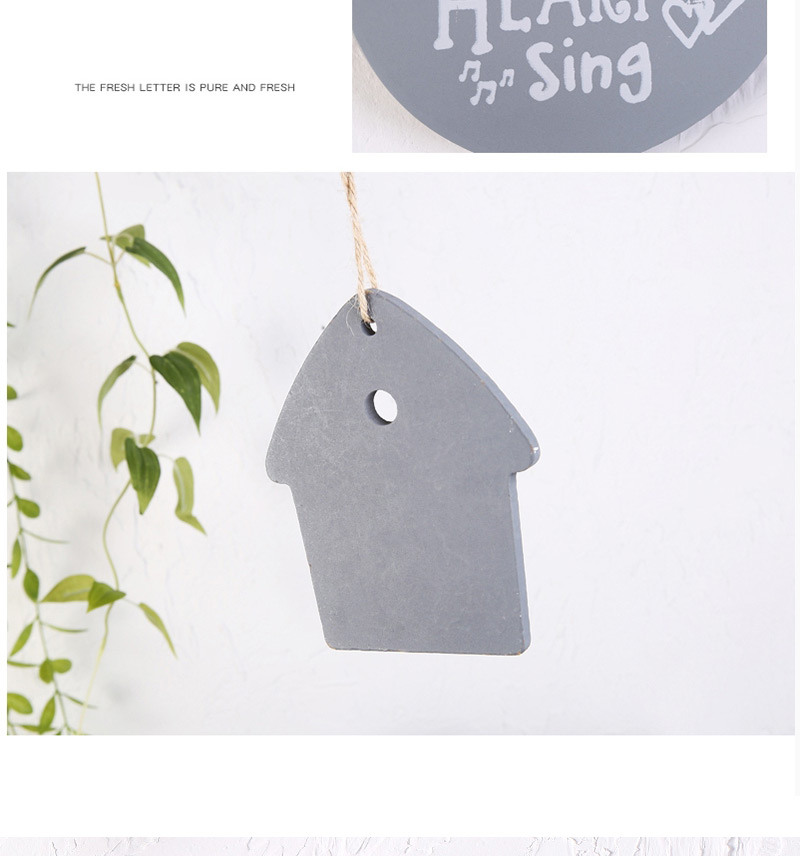 Lovely Gray Letter Pattern Decorated House Shape Wall Ornaments,Household goods