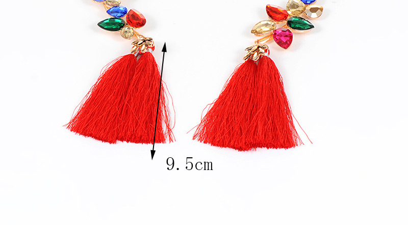 Fashion Multi-color Diamond&tassel Decorated Simple Necklace,Thin Scaves