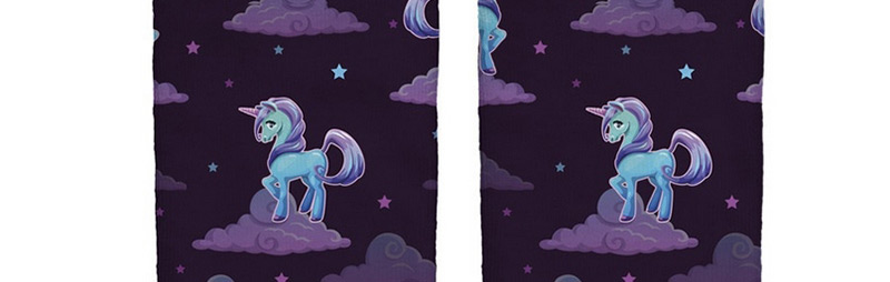 Trendy Purple Unicorn Pattern Decorated Short Sock,Fashion Socks