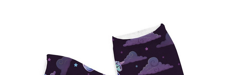 Trendy Purple Unicorn Pattern Decorated Short Sock,Fashion Socks
