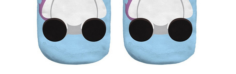Trendy Blue Unicorn Pattern Decorated Short Sock,Fashion Socks