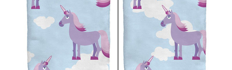 Trendy Blue+purple Unicorn Pattern Decorated Short Sock,Fashion Socks