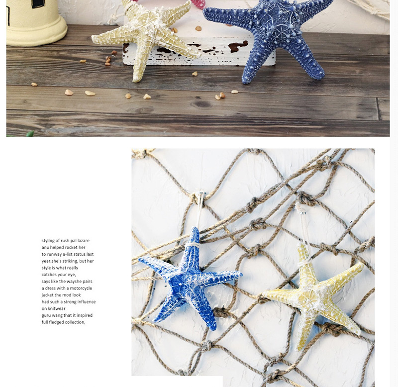 Fashion Blue Starfish Shape Decorated Hook Ornaments(middle),Household goods