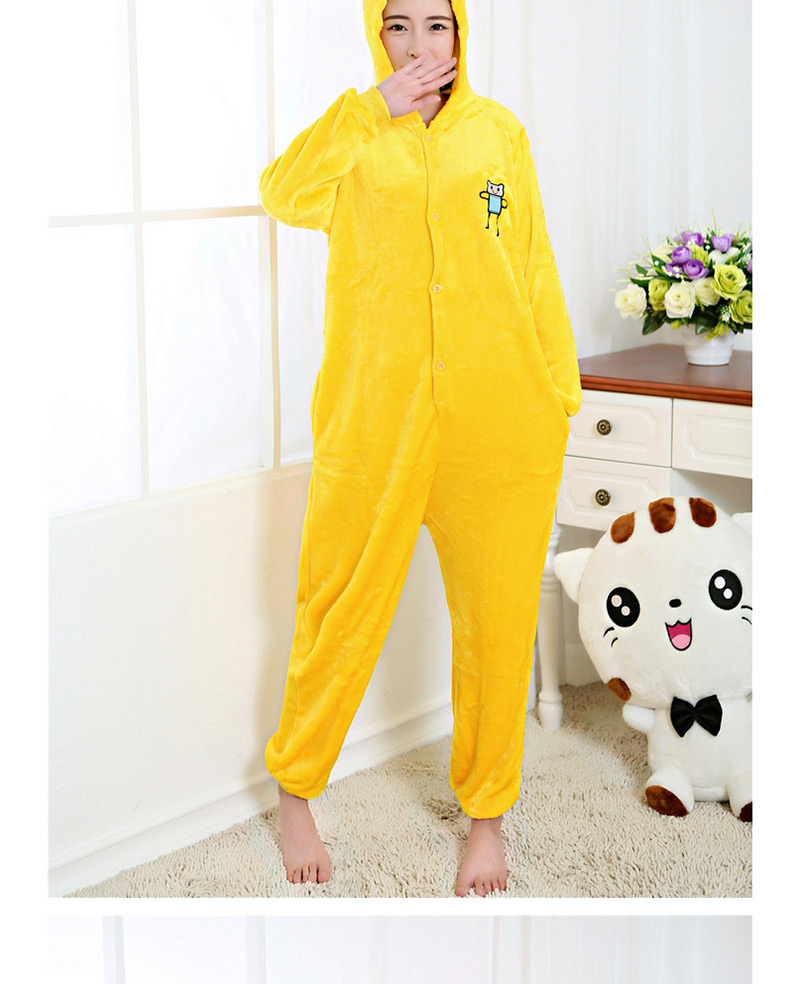 Trendy Yellow Cartoon Dog Shape Decorated Siamese Pajamas,Cartoon Pajama