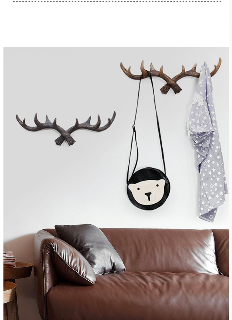 Fashion Gray+black Antlers Shape Decorated Hook Ornaments,Home Decor