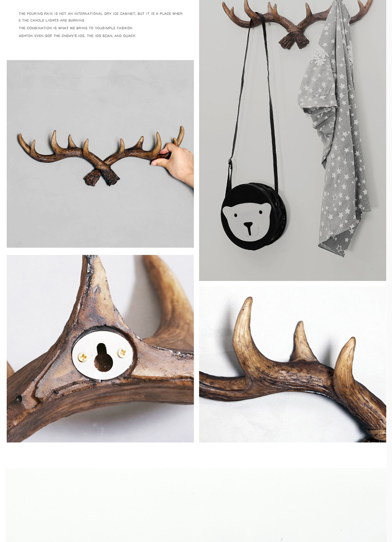 Fashion Brown Antlers Shape Decorated Hook Ornaments,Home Decor