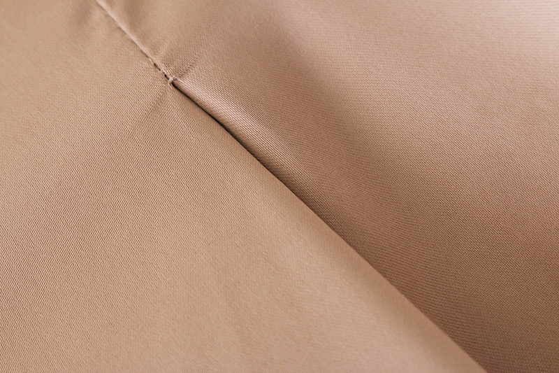 Trendy Khaki Ribbon Decorated Smooth Long Pants,Pants