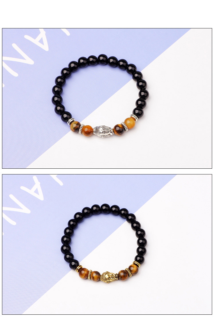 Fashion Silver Color +black Buddha Head&beads Decorated Bracelet,Fashion Bracelets