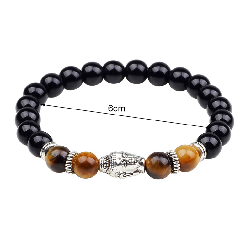 Fashion Silver Color +black Buddha Head&beads Decorated Bracelet,Men