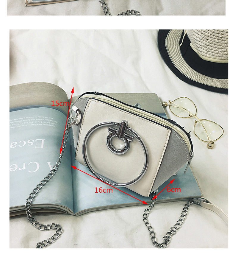 Fashion Gray Circular Ring Decorated Shoulder Bag,Shoulder bags