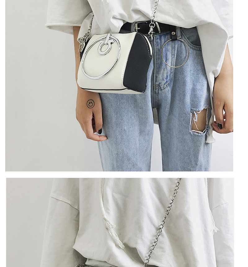 Fashion Gray Circular Ring Decorated Shoulder Bag,Shoulder bags