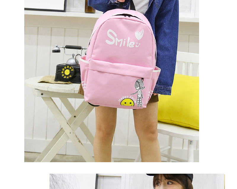 Fashion Pink Girl Pattern Decorated Traveling Backpack,Backpack