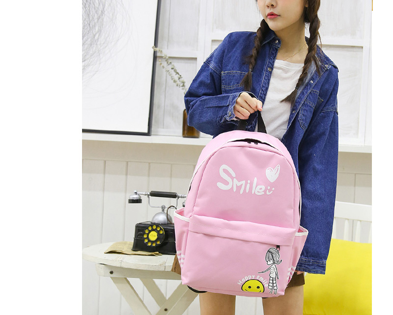 Fashion Pink Girl Pattern Decorated Traveling Backpack,Backpack