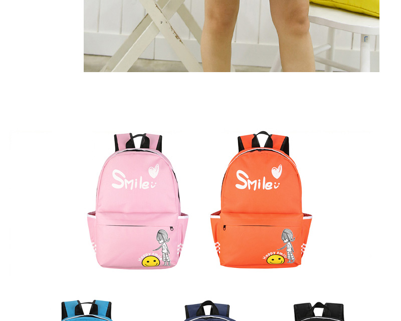 Fashion Light Blue Girl Pattern Decorated Traveling Backpack,Backpack