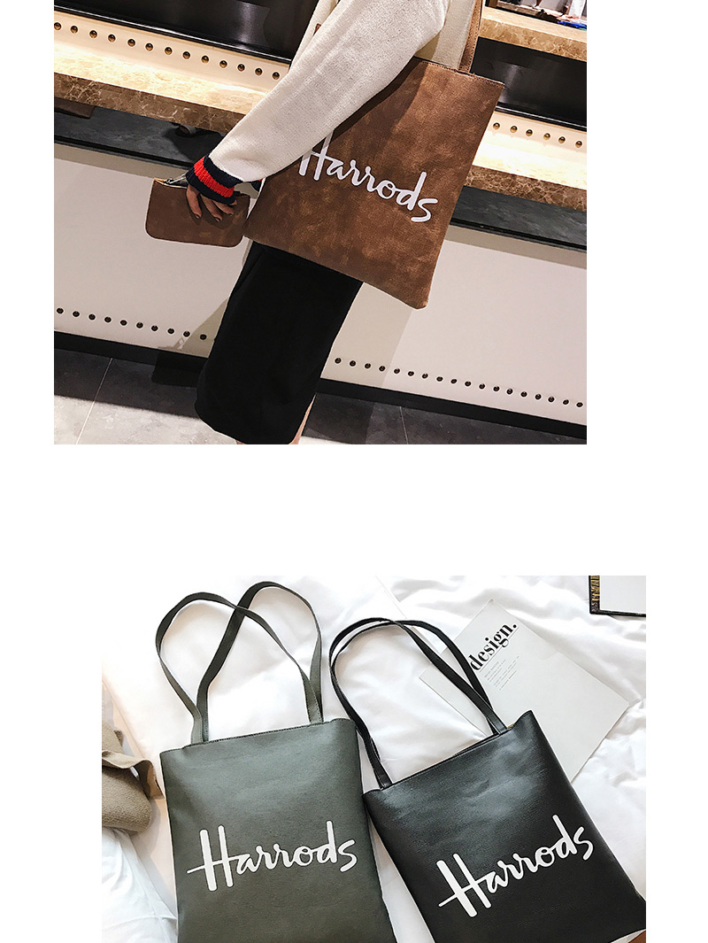 Fashion Black Letter Pattern Decorated Shoulder Bag (2pcs),Messenger bags