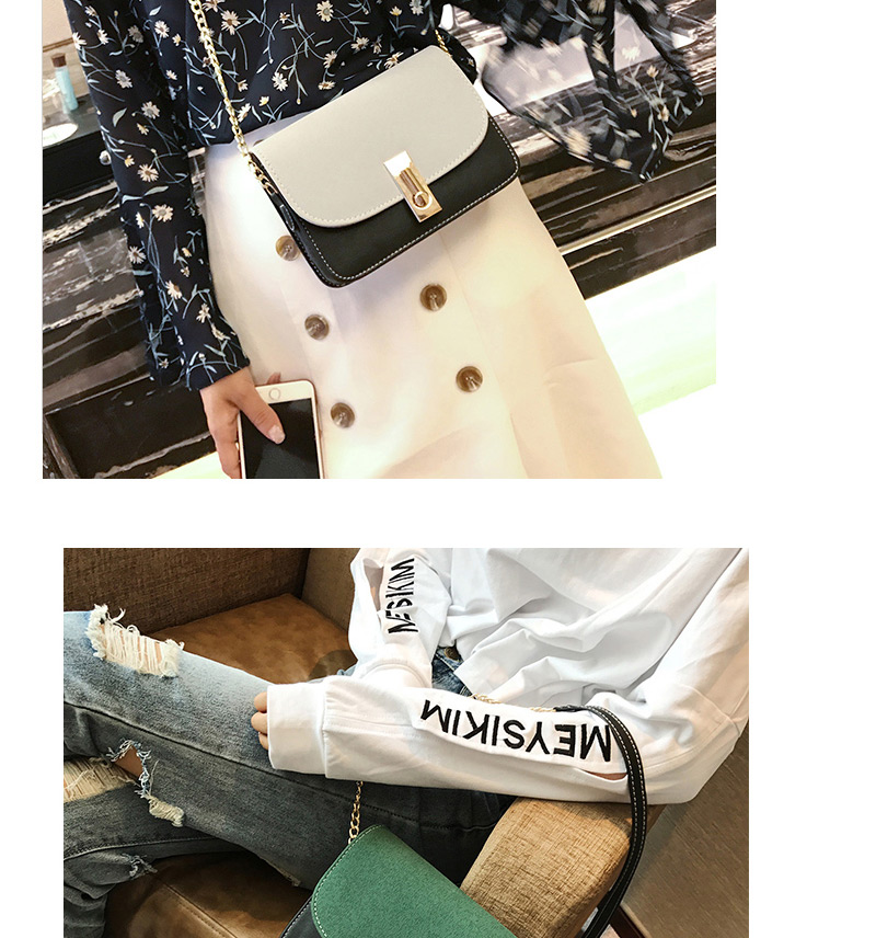 Fashion Gray Square Shape Buckle Decorated Shoulder Bag,Shoulder bags