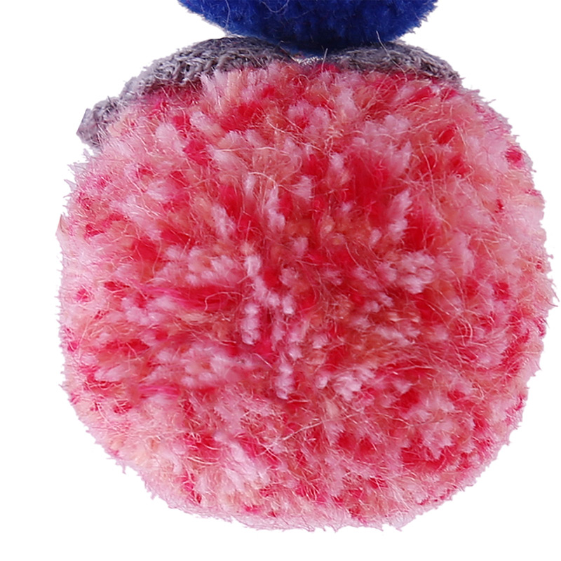 Fashion Blue+pink Fuzzy Balls Decorated Pom Earrings,Drop Earrings