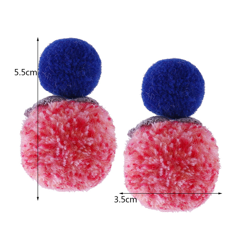 Fashion Black Fuzzy Balls Decorated Pom Earrings,Drop Earrings