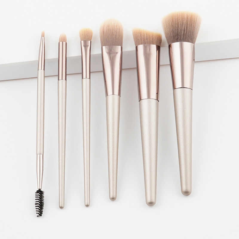 Fashion Champagne Pure Color Decorated Makeup Brush(6pcs),Beauty tools
