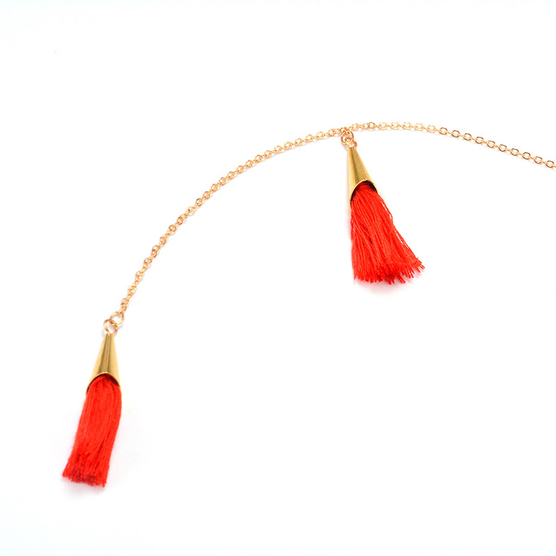 Bohemia Gold Color Tassel Decorated Double Layer Necklace,Multi Strand Necklaces
