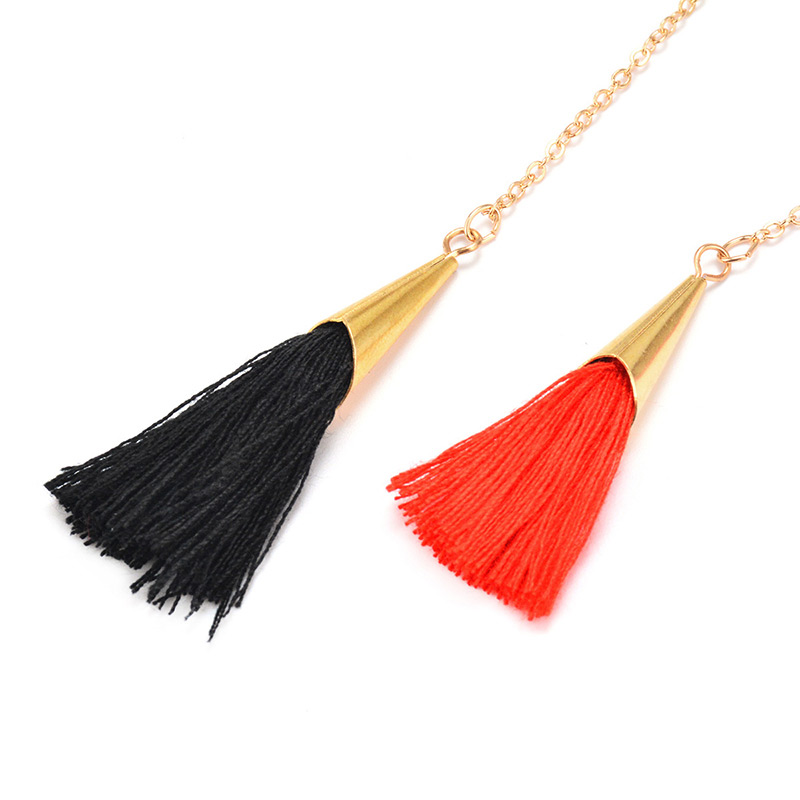 Bohemia Gold Color Tassel Decorated Double Layer Necklace,Multi Strand Necklaces