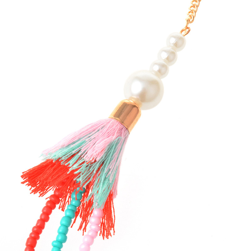 Bohemia Multi-color Tassel Decorated Necklace,Beaded Necklaces